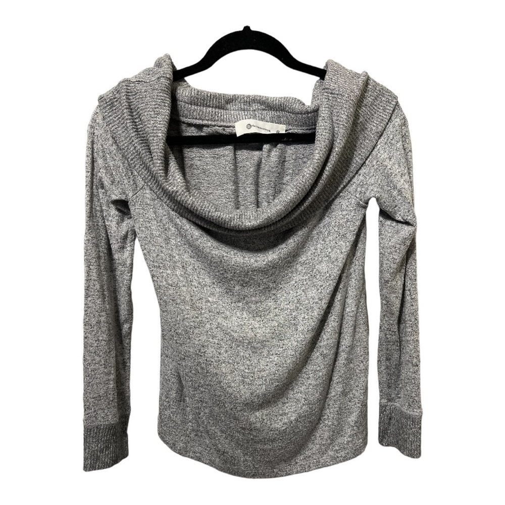 The Impeccable Pig Gray Long Sleeve Off Shoulder Sweater Size M